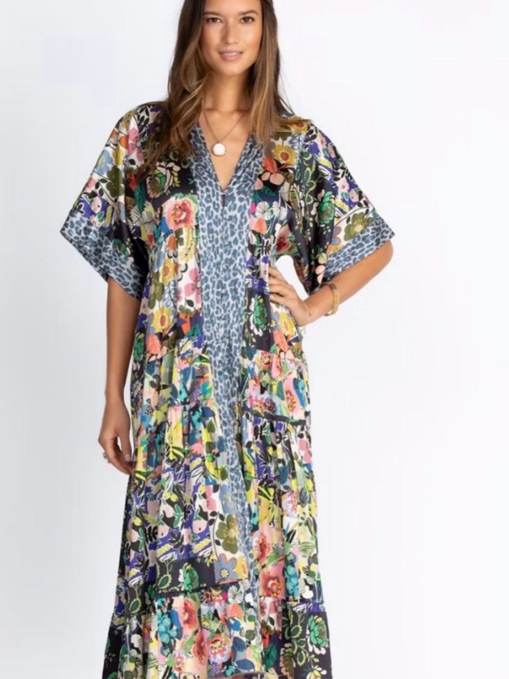 NWOT Johnny Was Chelsea Gardens Silk Kimono/Dress Oversized - Picture 3 of 12